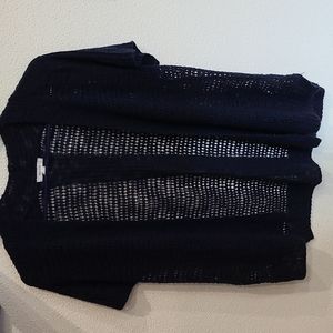 Cardigan, short sleeve, navy blue, size medium